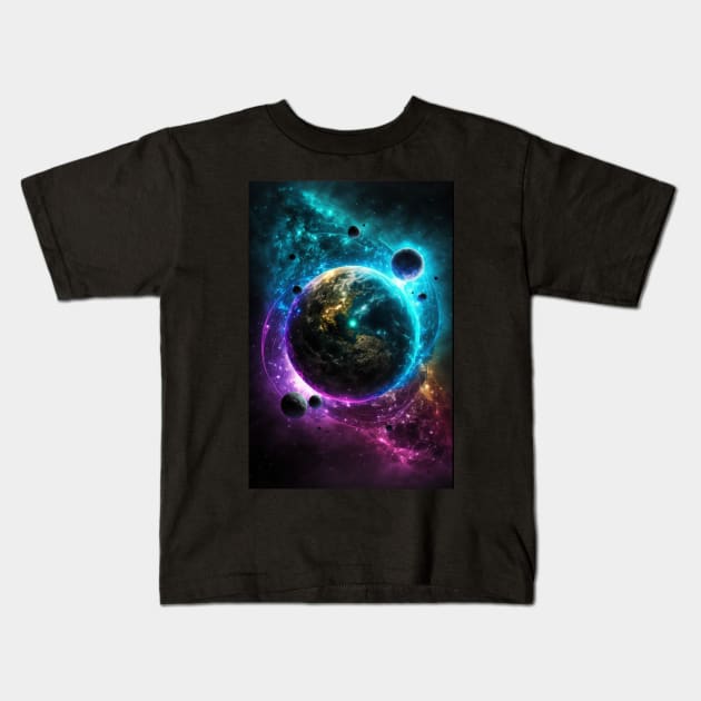 The creation of the earth Kids T-Shirt by ai1art